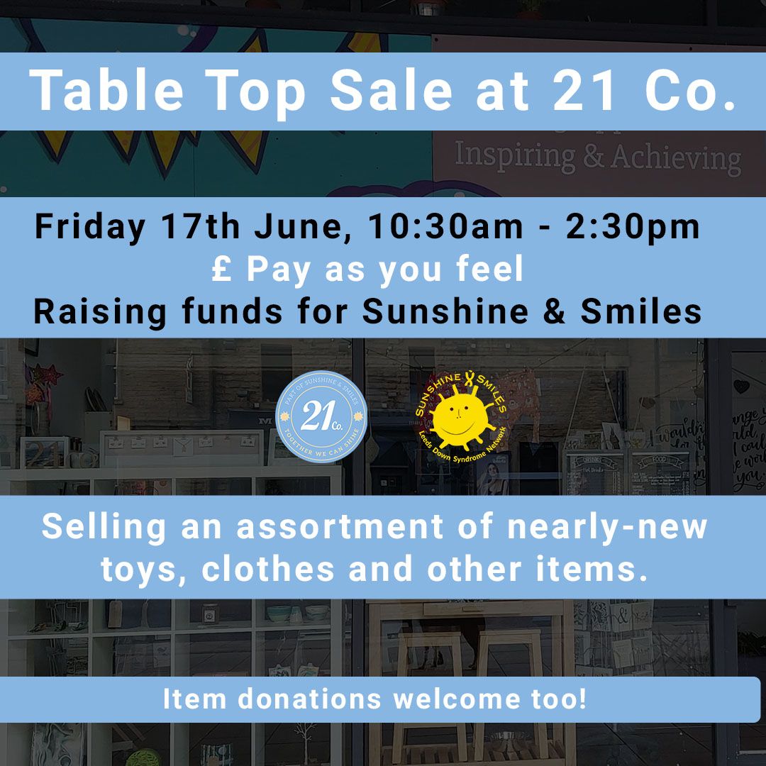 Table Top Sale This Friday! Sunshine & Smiles